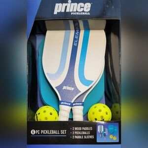 NEW IN PACKAGE Prince Blue and White Pickleball Paddle Set with Covers